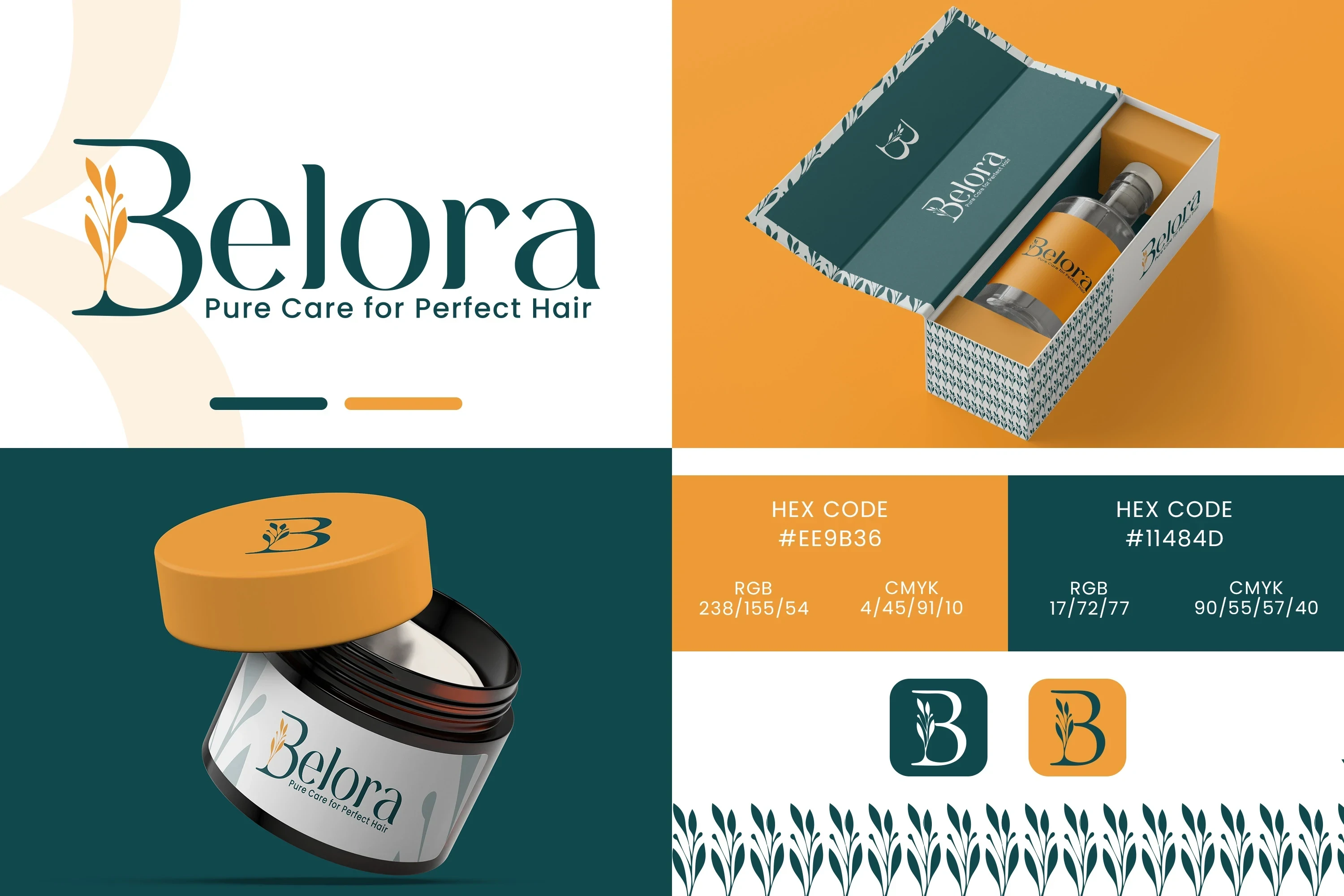 Belora hair care brand identity project