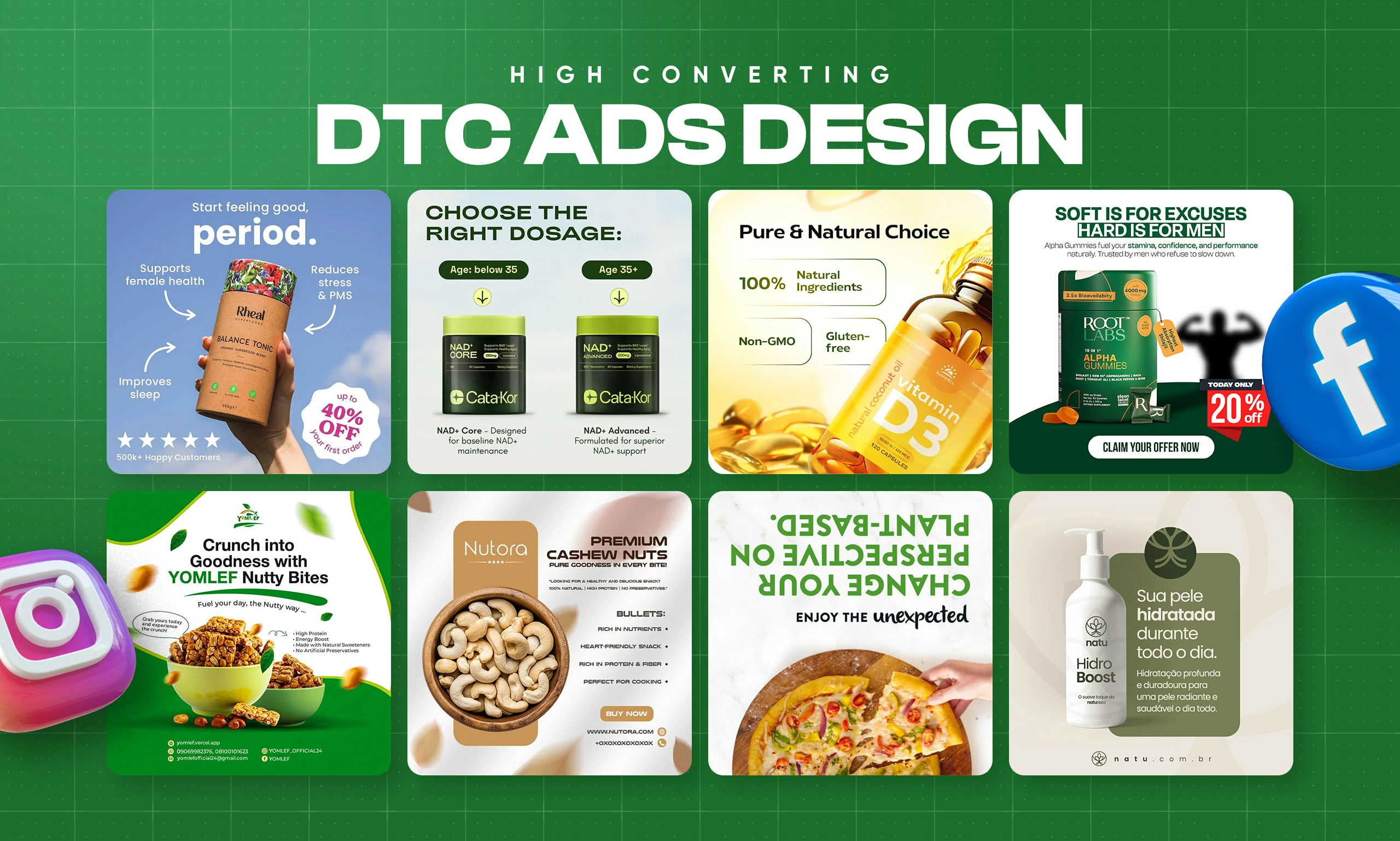 DTC brand promotional social media post design