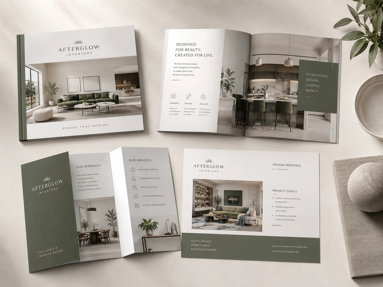 Afterglow premium brochure and print design