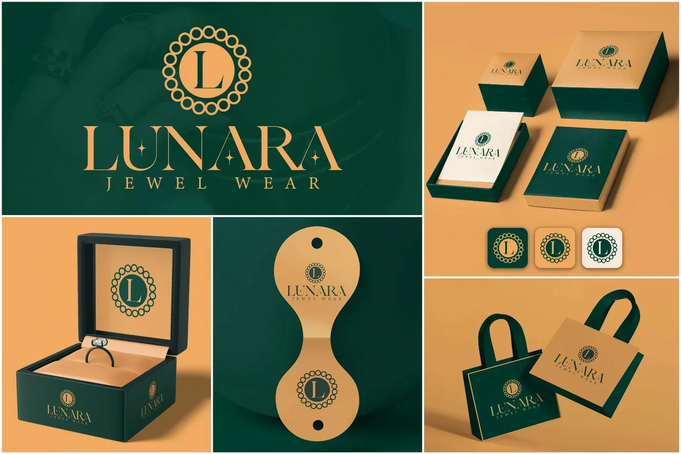 Lunara jewellery complete brand identity