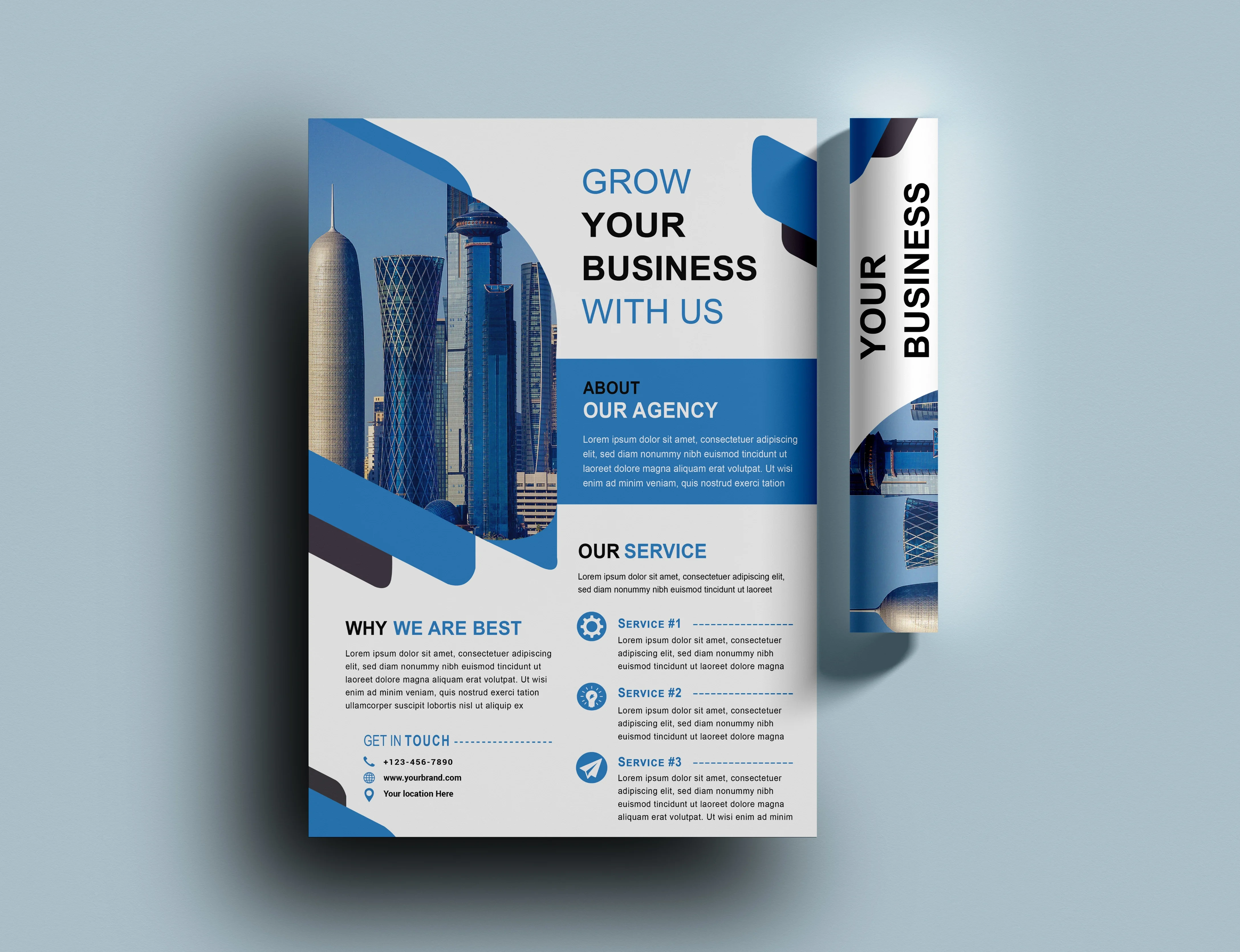 Grow Your Business With Us promotional flyer design