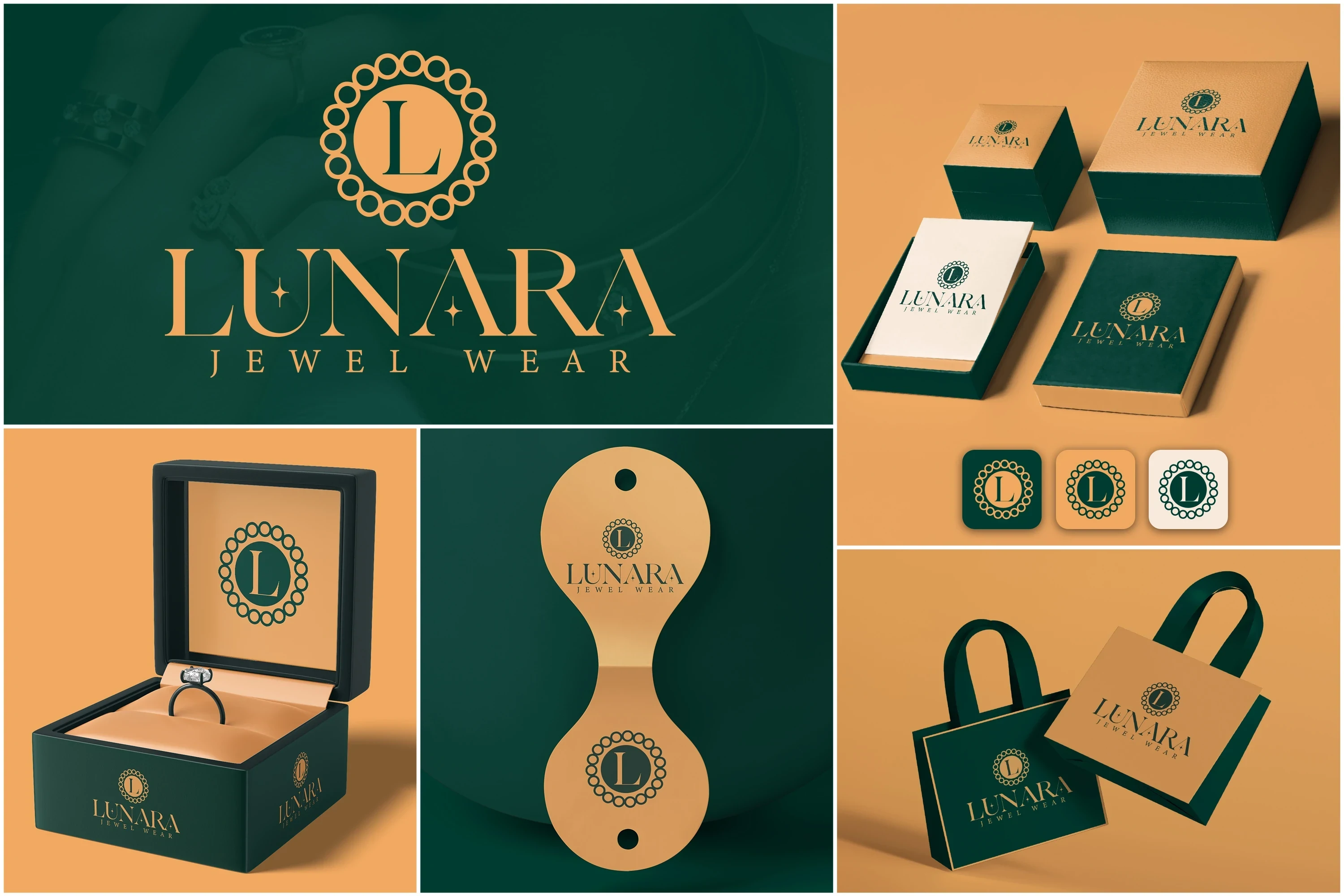 Lunara jewellery brand identity project