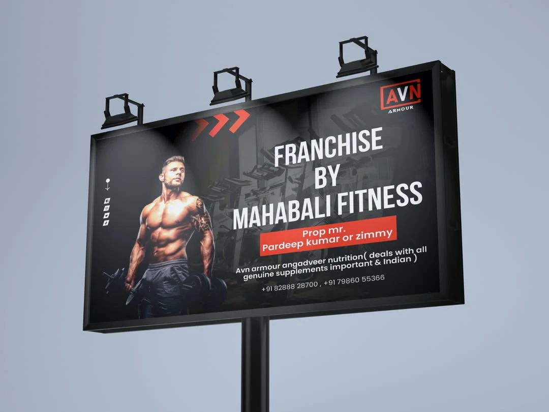 Mahabali Fitness promotional banner design