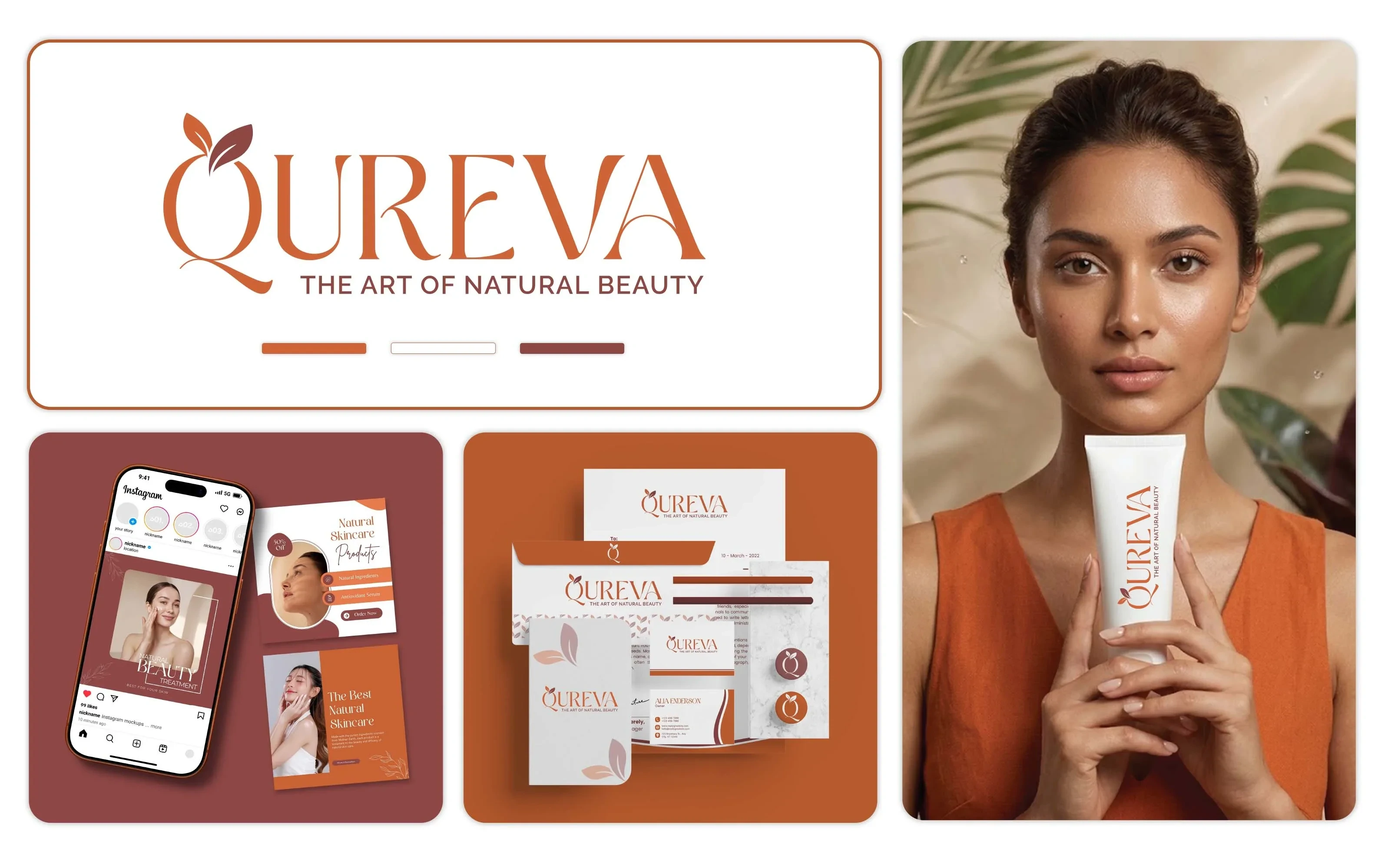 Qureva skincare brand identity project