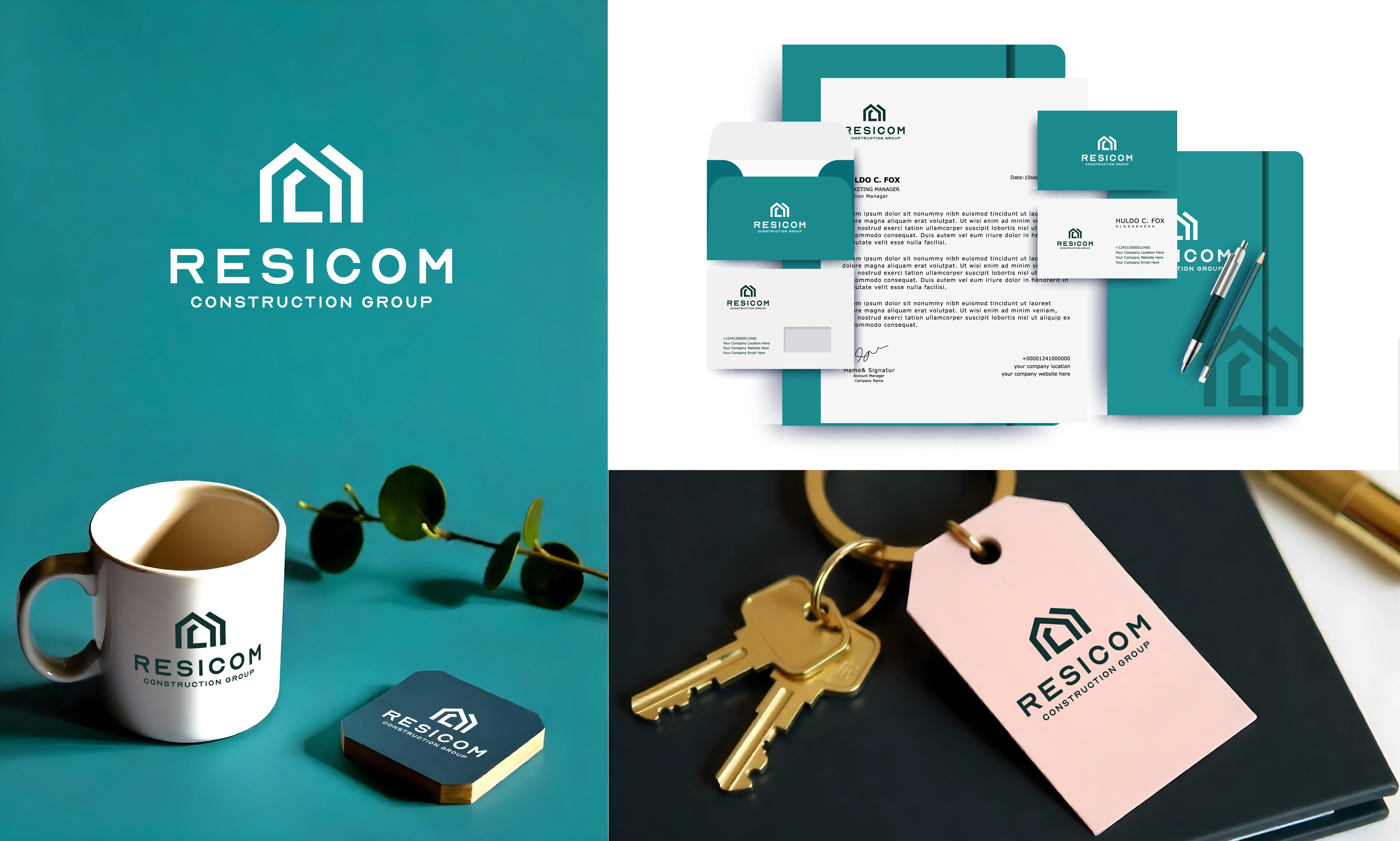 Resicom construction brand identity project