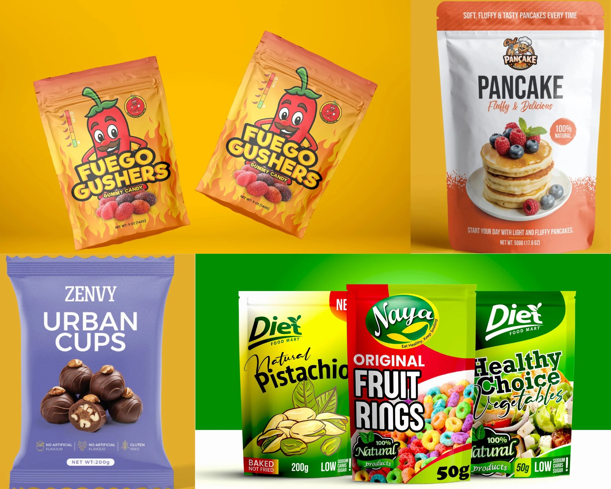 Snack food packaging and label design